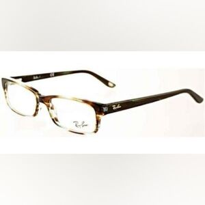 Ray Ban Eyeglasses RX 5187 5163 Azure Transp Brown Abd Teal Specks Unisex